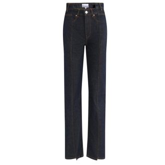 Ganni Jeans, Dames, Blauw, W25, Denim, Slub Denim Fold Jeans