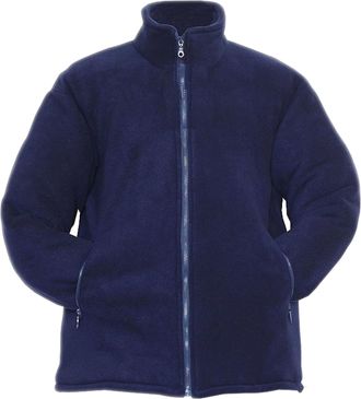 Generic NEW MENS HEAVY DUTY PADDED FLEECE JACKET UNISEX ANTI PILL DIAMOND QUILTED THICK WARM ZIP COAT UK SIZE S-3XL (NAVY BLUE/THICK LINED WORK CASUAL, 2XL)