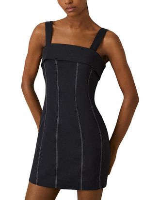 Reiss Effie Short Contrast Stitch Dress