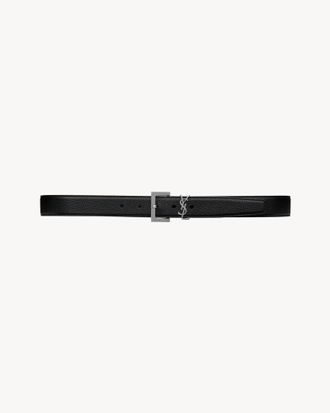 Saint Laurent Mens Belt Black Calfskin Leather Accessories