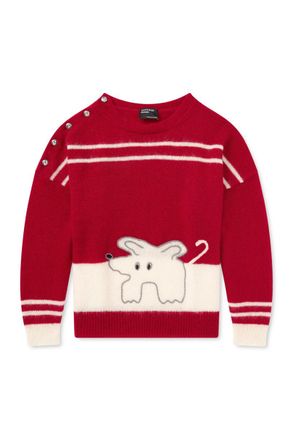 Enfants Riches Deprimes Rat Embroidered Striped Mohair and Silk-Blend Sweater