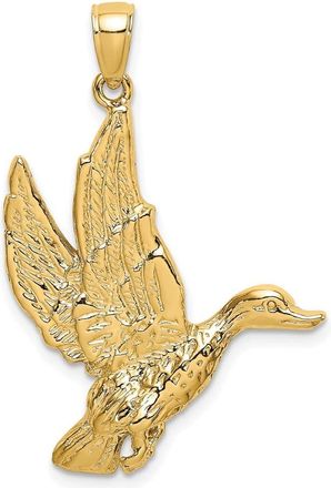 Diamond2Deal 10k Yellow Gold Flying Mallard Duck Charm