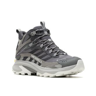 Merrell Wanderschuh MERRELL MOAB SPEED 2 MID GORE-TEX, Herren, Gr. 43, grau (asphalt), Synthetik, Schuhe Wanderschuh, wasserdicht