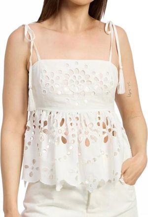 En Saison Courtney Square Neck Top In White