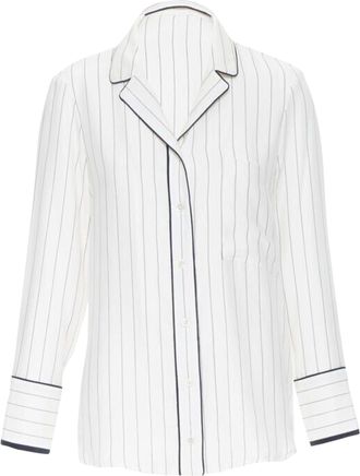 Frame Denim Frame silk vertical stripe piping casual pyjama shirt