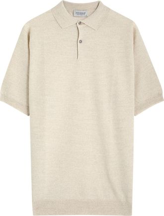 John Smedley Textured Fine-knit Wool Polo Shirt - Grey - Xxl