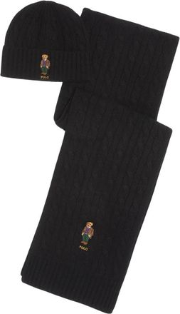 Polo Ralph Lauren Cable-knit Bear Sjaal - Heren - Hoeden - Zwart - ONE Size - Wol - Accessoires