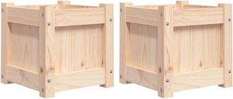 vidaXL Vidaxl - Jardineras De Exterior 2 Unidades Madera Maciza De Pino