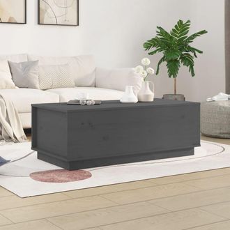 vidaXL Mesa De Centro De Madera Maciza De Pino Gris 100x50x35 Cm Vidaxl