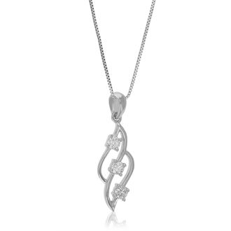 Vir Jewels 1/6 cttw Lab Grown Diamond Fashion Pendant Necklace in Sterling Silver with Chain For Women