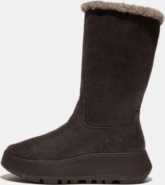 FitFlop Fitflop Womens Fit Flop F-Mode Shearling Flatform Calf Boots in Brown Leather - Size UK 6.5