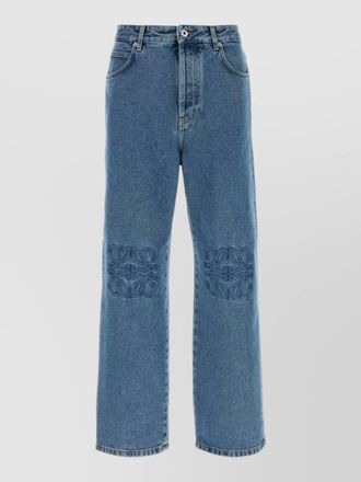 Loewe denim trousers belt loops embroidered back pockets