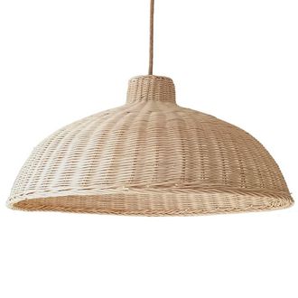 Wonderlamp Pantalla para l&aacute;mpara de techo de rat&aacute;n natural clara &oslash;58cm