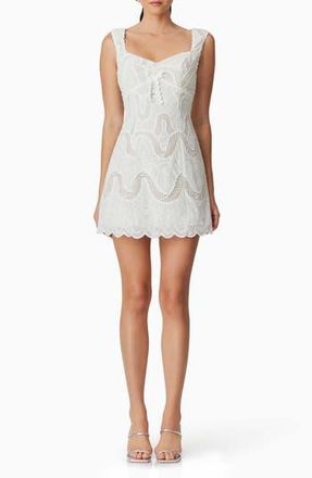 Elliatt Eliza Mixed Lace Minidress in Ivory at Nordstrom Rack, Size Large