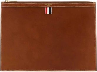 Thom Browne Laptop Bags & Cases, male, Brown, Size: ONE SIZE Vacchetta Leather Medium Document Holder
