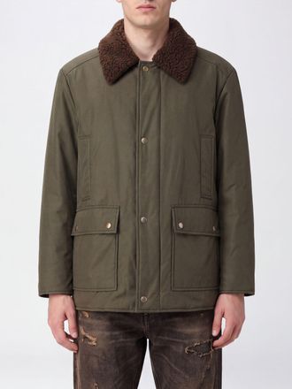 Maison Margiela Giubbotto imbottito in nylon con colletto in pelliccia