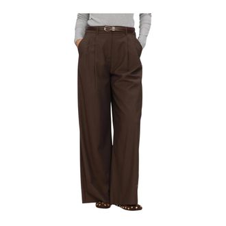 ALIX The Label Alix The Label, Broeken, Dames, Bruin, XL, Leer, Woven Wide Leg Pants