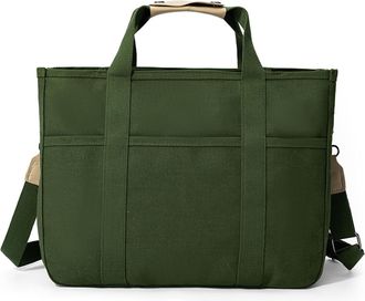 Generic Cymwer Canvas Tote Bag with Compartments Everyday Shoulder Bag for Women (Dark Green L) (E)