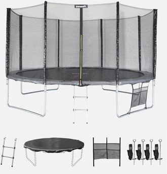 Sweeek Sweeek - Trampol&iacute;n Con Pack De Accesorios De 430cm, Venus Xxl, Verde, 430x430x260 Cm