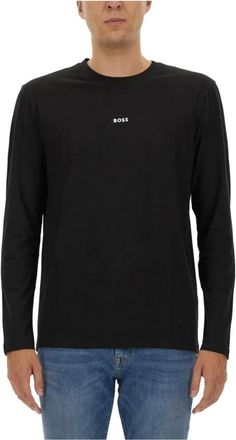 HUGO BOSS TChark T-Shirt - Heren - Tops - Zwart - Maat: XL Katoen