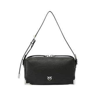 Pinko Bauletto Trittico - Dames - Schoudertassen - Zwart - ONE Size - Katoen - Tassen