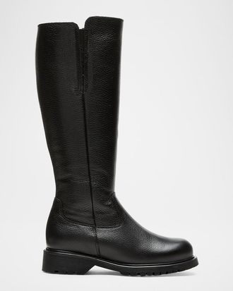 La Canadienne Harry Shearling-Lined Pebbled Leather Knee-High Boots