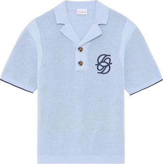 Dr&ocirc;le de Monsieur Button Embroidered Polo Shirt