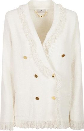 Elisabetta Franchi Chaqueta de punto con flecos - Jackets - Mujer - Amarillo - S