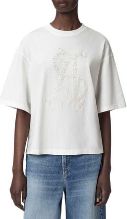 AllSaints Reflex Amelie Logo Graphic T-Shirt in Optic White at Nordstrom, Size X-Small