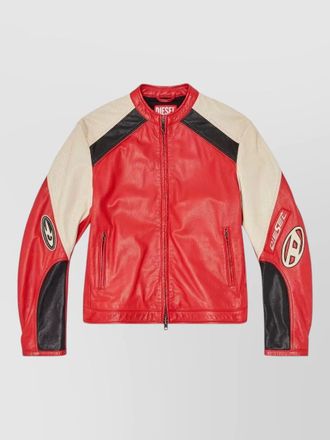 Diesel stand collar long sleeve silk nylon coat