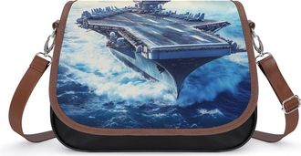 Generic Airplane Ship U.S. Flag Small Womens Crossbody Bags Shoulder Handbag with Adjustable Strap for Travel