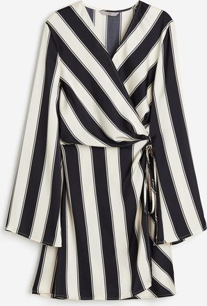 H&M Wickelkleid aus Satin - Beige