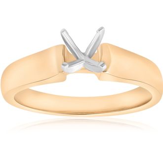 Pompeii3 14K Yellow Gold Cathedral Semi Mount Engagement Ring Setting Size Selectable