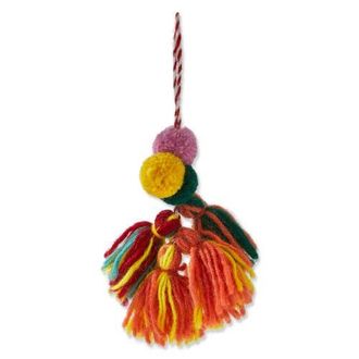 Tag Multicolor Pompom Tassel Swag Decorative Sculpture Holiday in Multicolored at Nordstrom