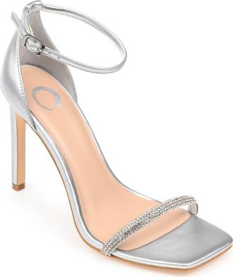 Journee Collection Zoya Heeled Sandal in Silver at Nordstrom Rack, Size 11