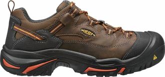 Keen Mens Braddock Low Soft Toe Work Shoes In Cascade Orange Ochre