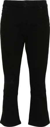 MUGLER seam-detailed tapered jeans - women - Cotton/Spandex/Elastane - 38 - Black