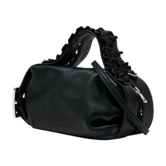 Simone Rocha Ruffled Top Handle Shoulder Bag - Black