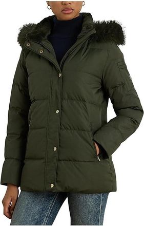 Lauren Ralph Lauren Icon Short Puffer Dtm Ff Womens Coat Litchfield Loden : LG, Polyester