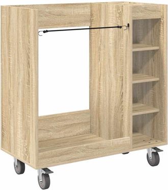 vidaXL Armario De Golf Con Rueda Liso Roble Sonoma 90 X 45 X 98 Cm Vidaxl