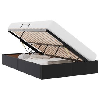 vidaXL Estructura De Cama Ottoman Negro 120 X 190 Cm Cuero Sint&eacute;tico Vidaxl