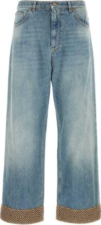 Valentino Garavani Blue Jacquard Hem Jeans