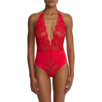 Natori Fleur Lace Teddy in Bonfire at Nordstrom, Size Small