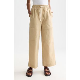 Scotch & Soda Noa Cotton & Linen Drawstring Pants in Travertine at Nordstrom, Size X-Small