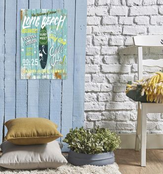 Queence Metallbild »Long Beach« 1 Stk. tlg. Stahlschilder