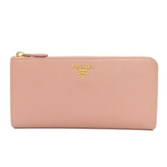 Prada Saffiano Pink Saffiano Triangle Long Wallet (Bi-Fold) (Pre-Owned)