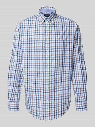 Christian Berg Regular Fit Freizeithemd mit Button-Down-Kragen in Marine, Gr&ouml;&szlig;e 3XL