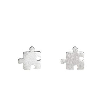 Generic Earrings Puzzle Piece Stud Earrings Casual Style Earings for s Fashion Book Multicoloured