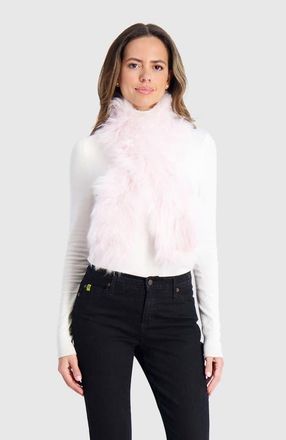 Gorski Genuine Shearling Knit Pull-Through Scarf in Light Pink at Nordstrom