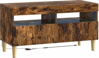 vidaXL Mueble De Tv Led Roble Ahumado Madera De Ingenier&iacute;a Vidaxl